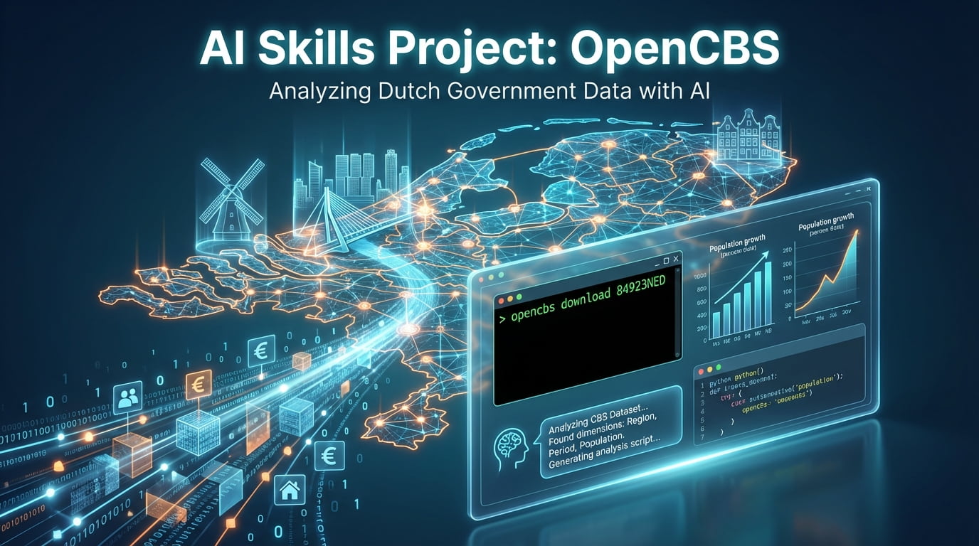 Dashboard visualization showing CBS Open Data analysis with charts and statistics about Dutch demographic and economic trends